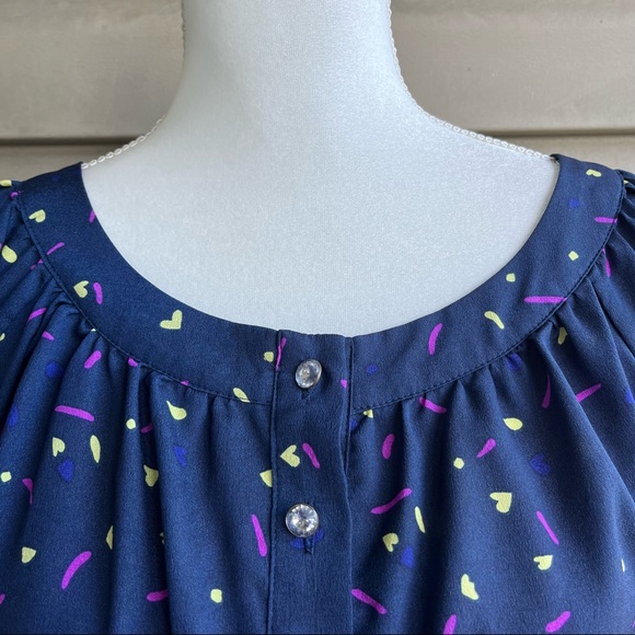 •I Love H81• Patterned Bloused Dress - Size Large - Picture 3 of 7